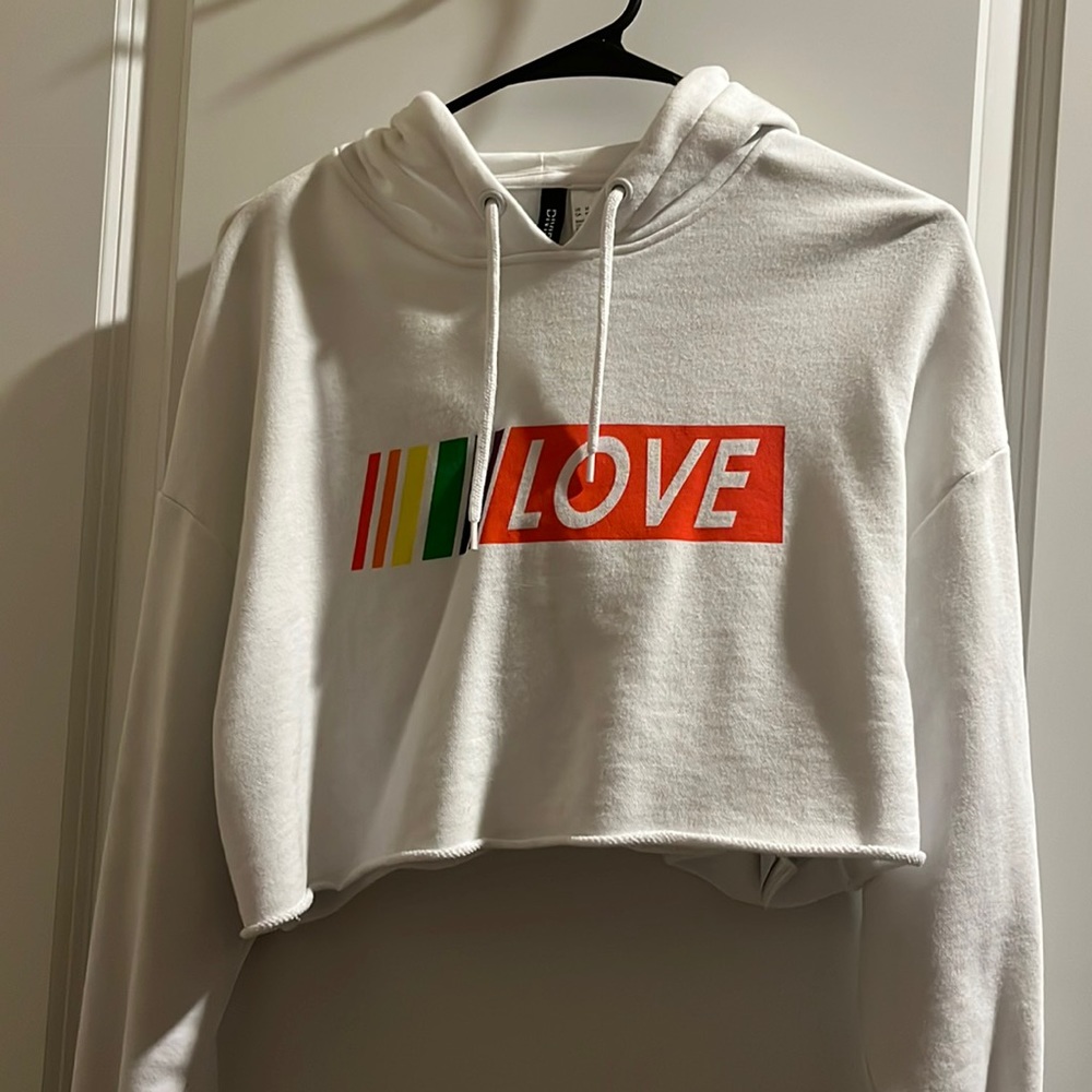 Cropped love H&M hoodie